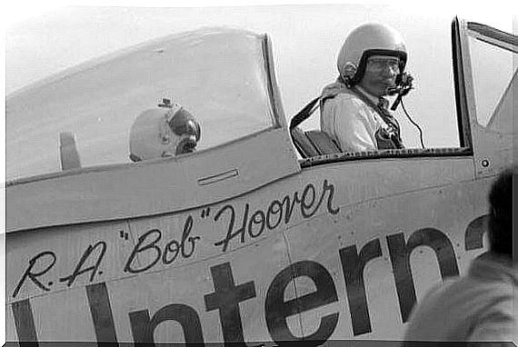 Bob Hoover on a plane