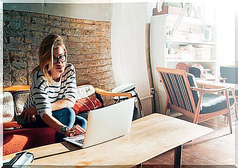 Woman with a computer