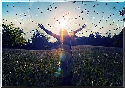 Woman enjoying outdoors