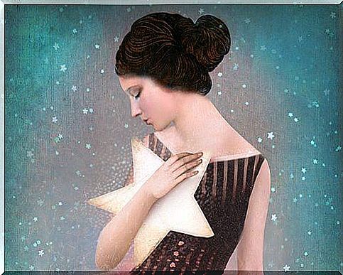 woman with star in her arms