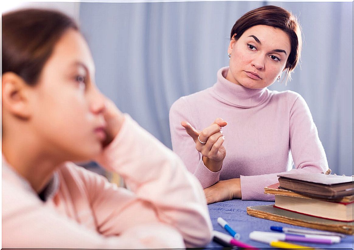 Mother angry with her daughter