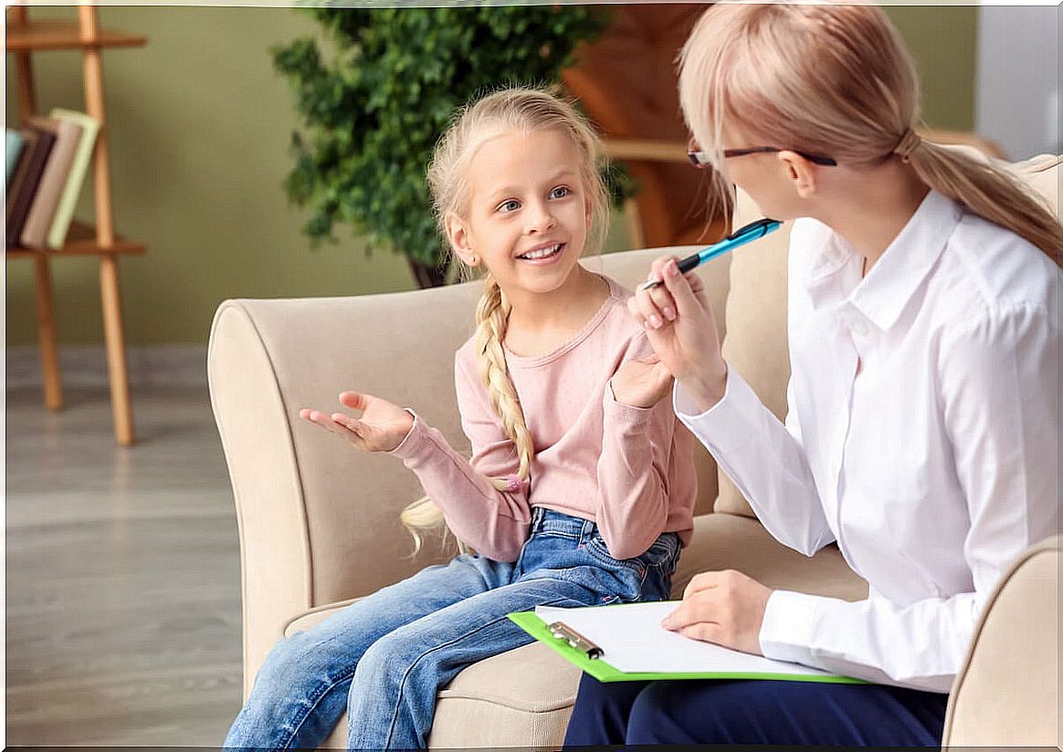 Girl talking about self-instruction training