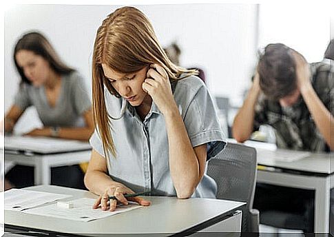 Girl doing exam