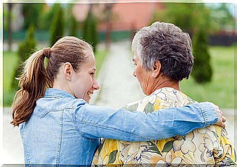 Granddaughter with grandmother