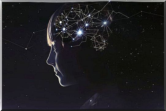 girl with constellations in the brain symbolizing the effect of vitamin C