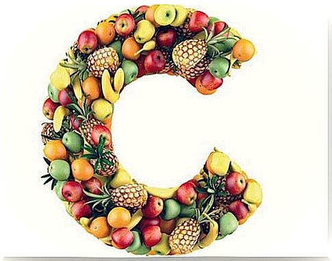 food forming the letter of vitamin C