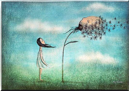 Girl with dandelion